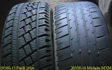 excellent optimized optimal seasonal performance tires: nearly-new Winter tires and well-worn Summer tires